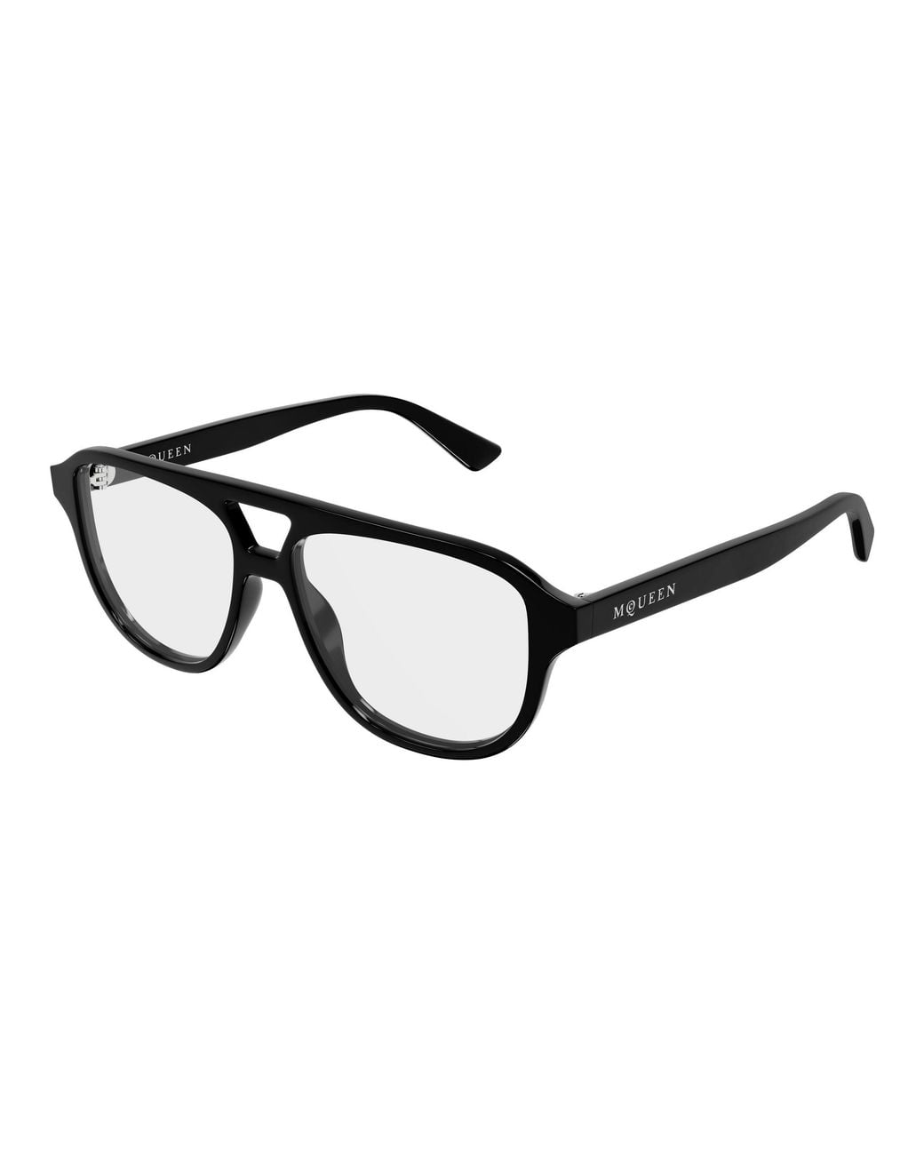 McQueen Black Am0574O 001 Optical Frames Acetate Transparent Pilot