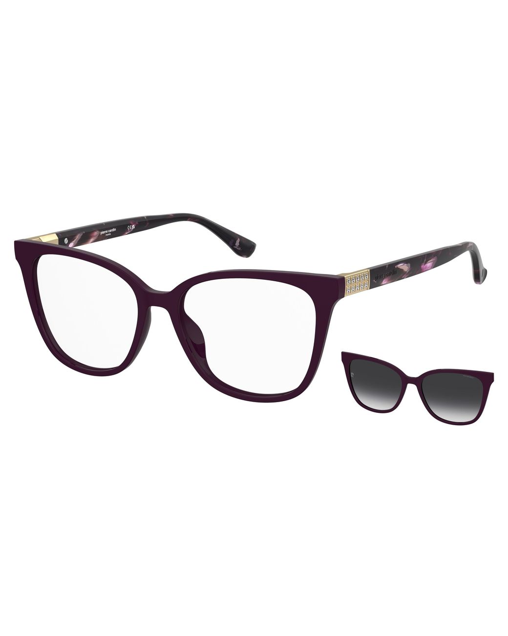 Pierre Cardin Black P.C. 8550/C Lhf/Wj Optical Frames Acetate Cat Eye Polarized Nuanced