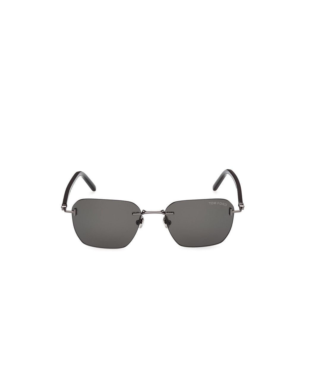 Tom Ford Black Ft1433 Carson-02 12A Sunglasses Metal Smoke Squared Normal for men