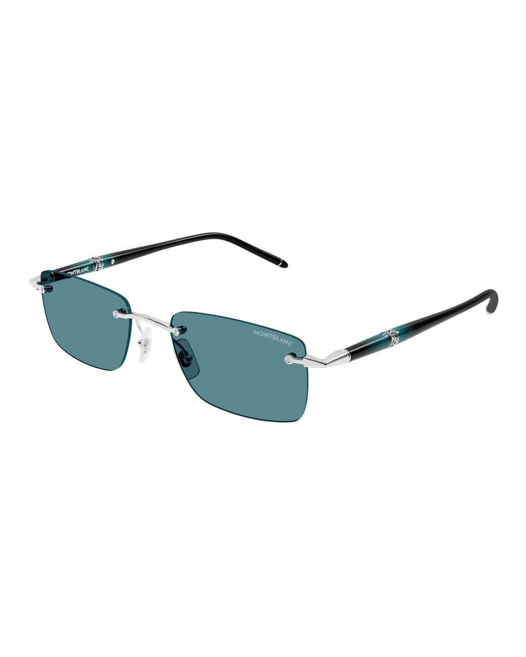 Montblanc Black Mb0344S 012 Sunglasses Metal Squared for men