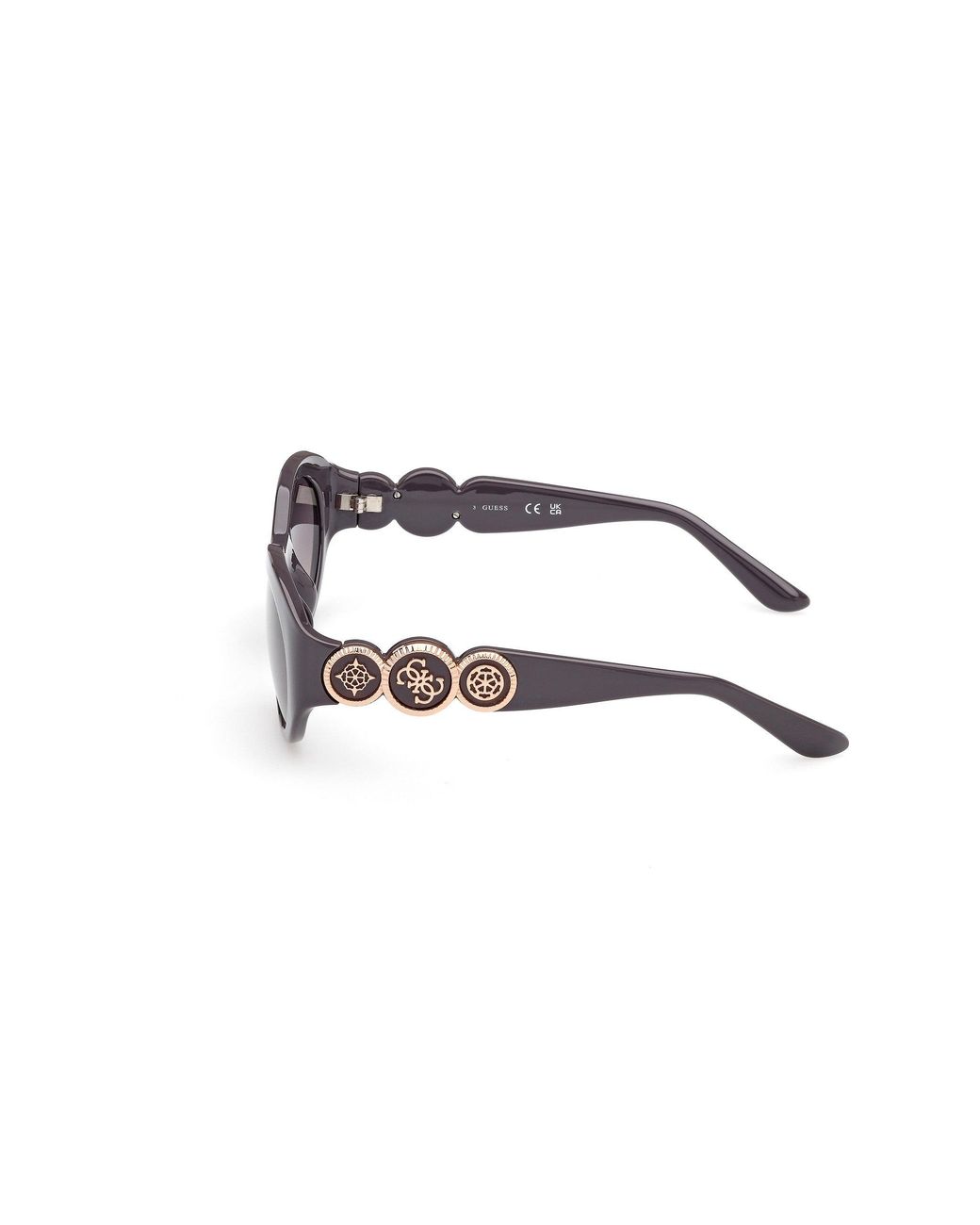 Guess Black Gu00198-H 20B Sunglasses Injected Smoke Round Normal