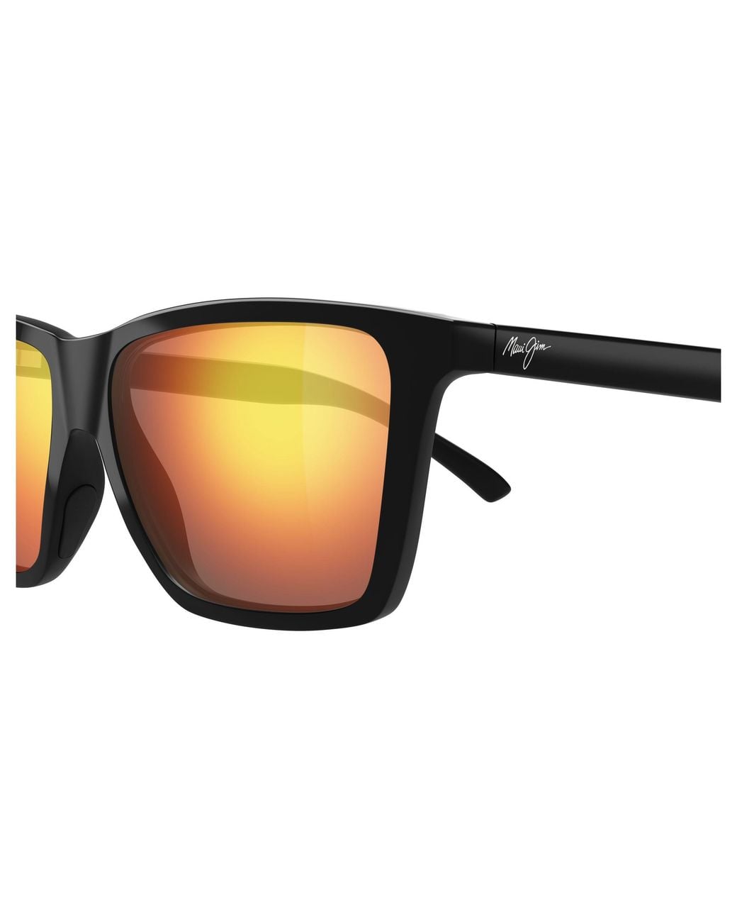 Maui Jim Black Mj0864S 003 Occhiali Da Sole Iniettato Rosso Squadrata