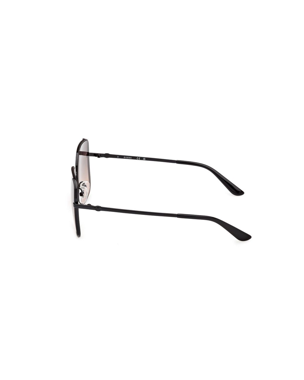 Guess Black Gu00194 01B Sunglasses Metal Smoke Squared Normal