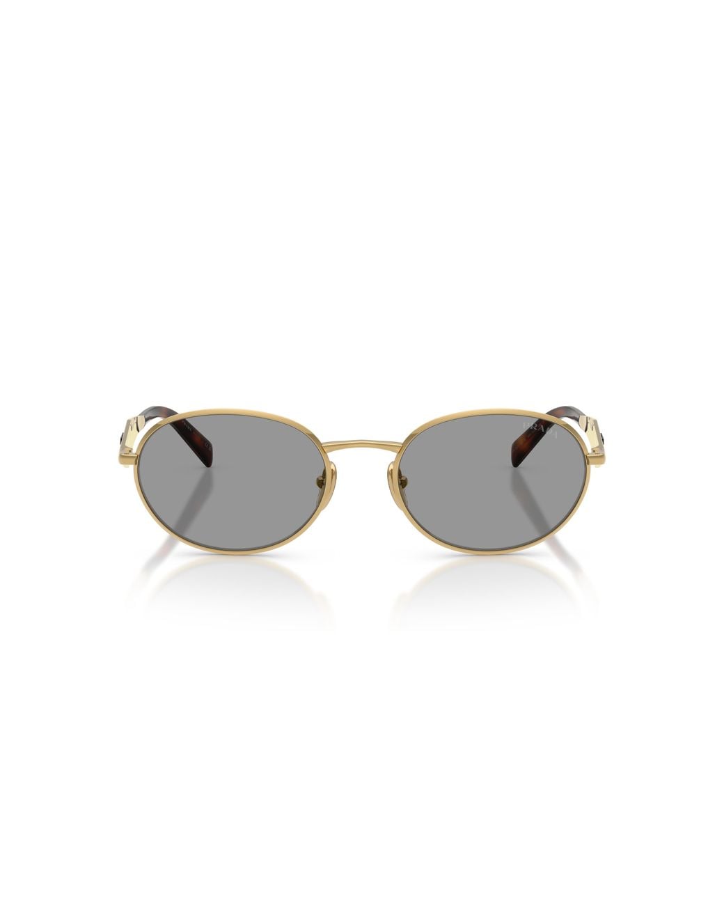 Prada Black Pr D57S 5Ak50Q Sunglasses Metal Round Normal