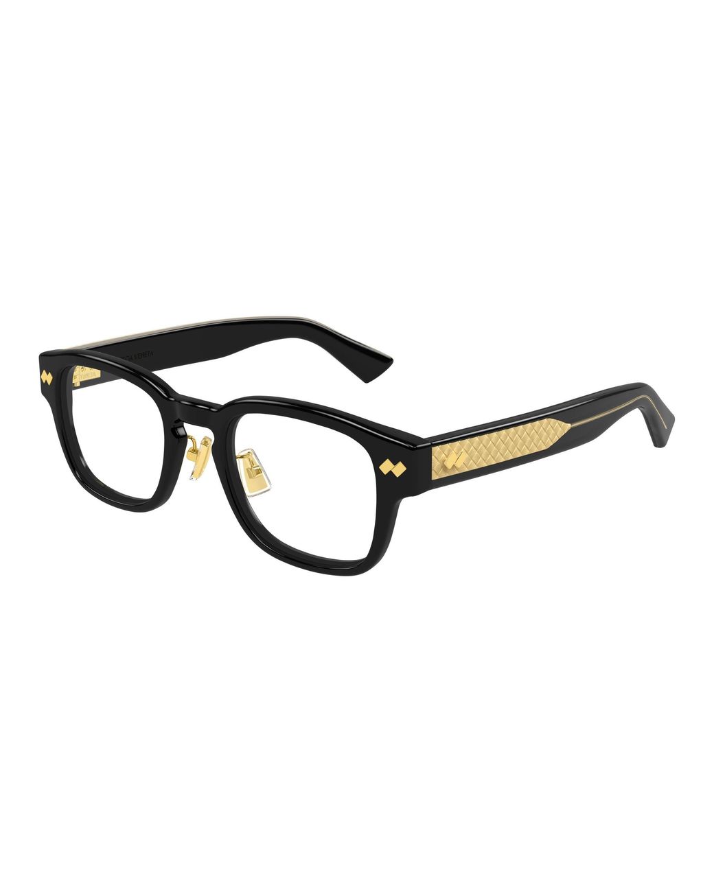 Bottega Veneta Black Bv1404Oa 002 Optical Frames Acetate Transparent Squared for men
