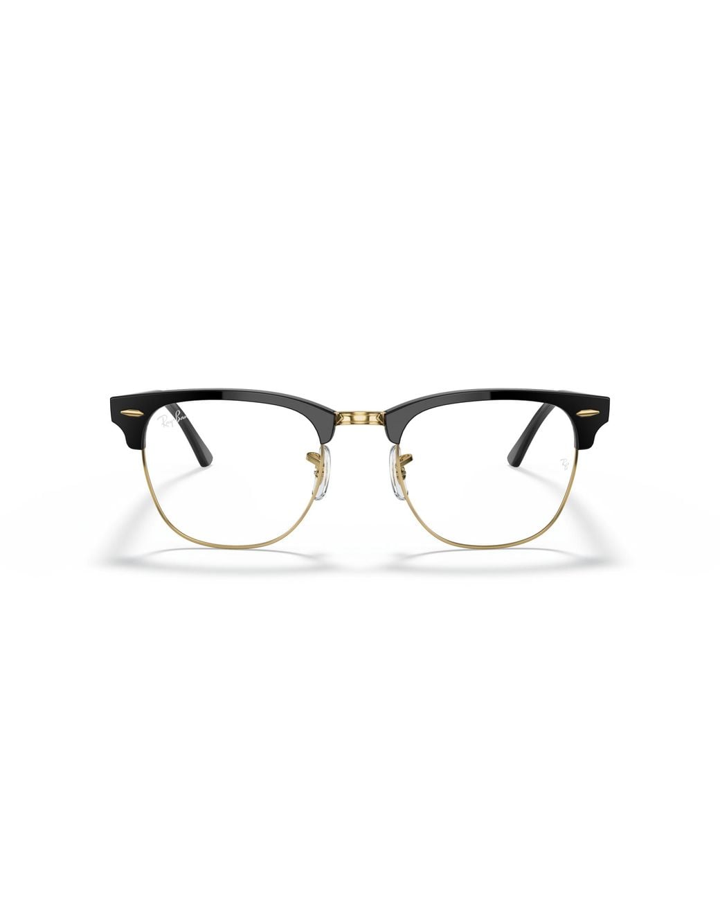 Ray-Ban Sunglasses Unisex Clubmaster Blue-light Clear - Shiny Black Frame Clear Lenses 51-21