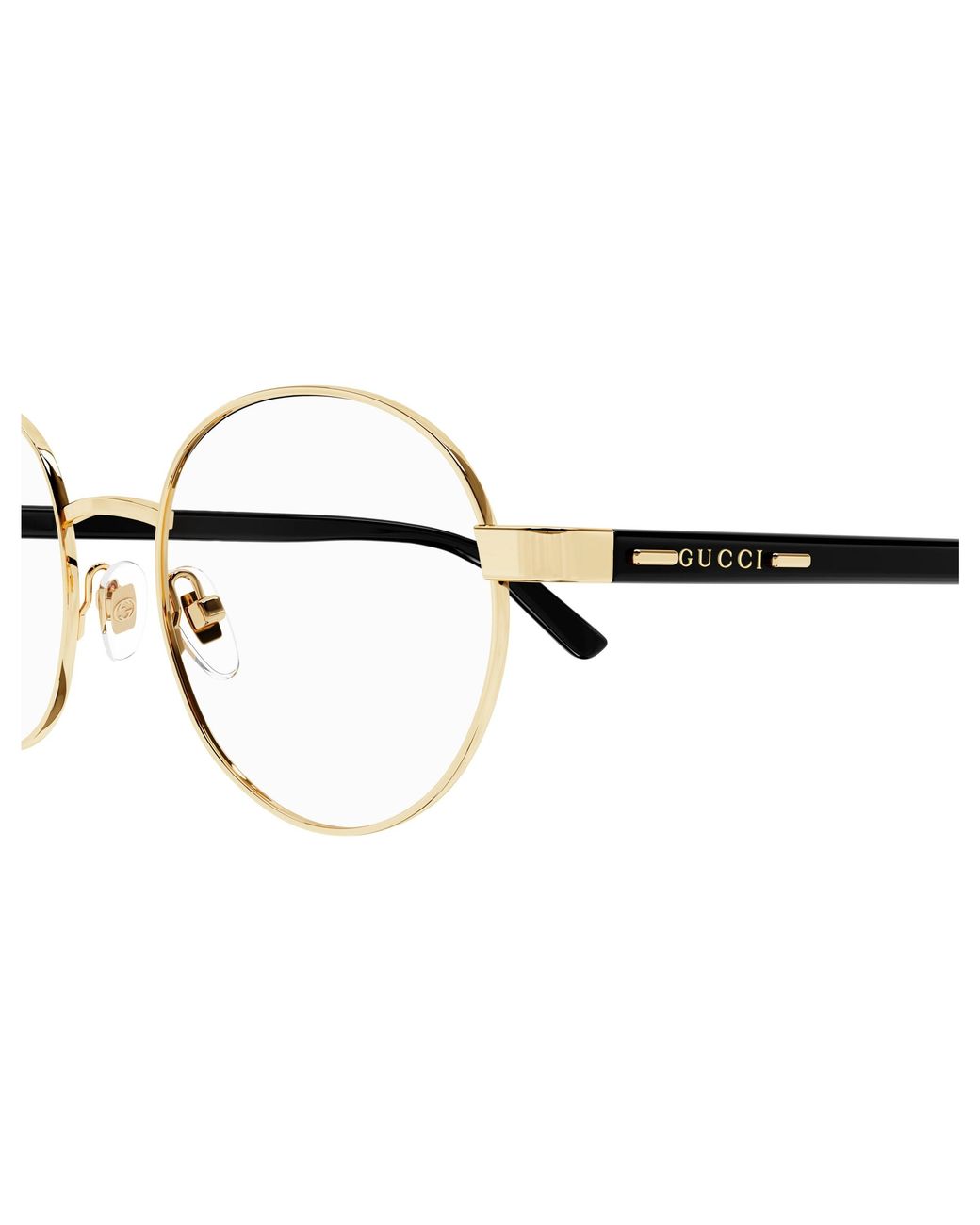 Gucci Black Gg1585O 001 Optical Frames Metal Transparent Round for men