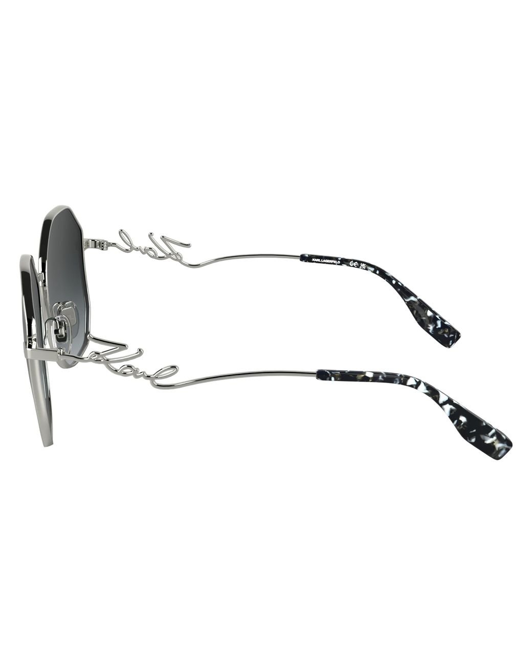 Karl Lagerfeld Black Kl358S 040 Sunglasses Metal Squared Normal