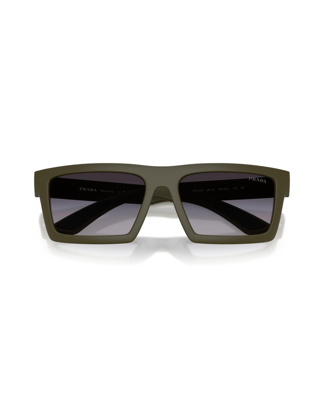 Prada Linea Rossa Black Ps A07S 15X09U Sunglasses Injected Squared Normal Shaded for men