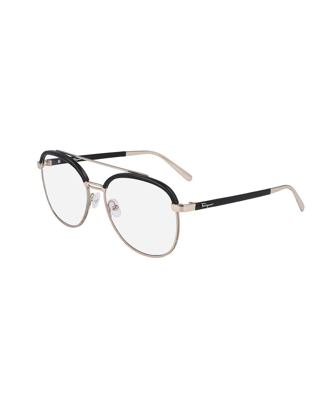 Ferragamo Black Sf2195L 42914 786 Optical Frames Metal Pilot