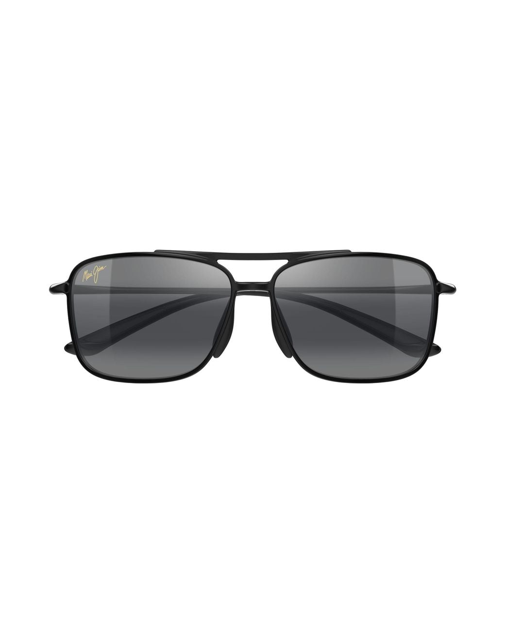 Maui Jim Black Mj0437S 001 Occhiali Da Sole Iniettato Grigio Squadrata
