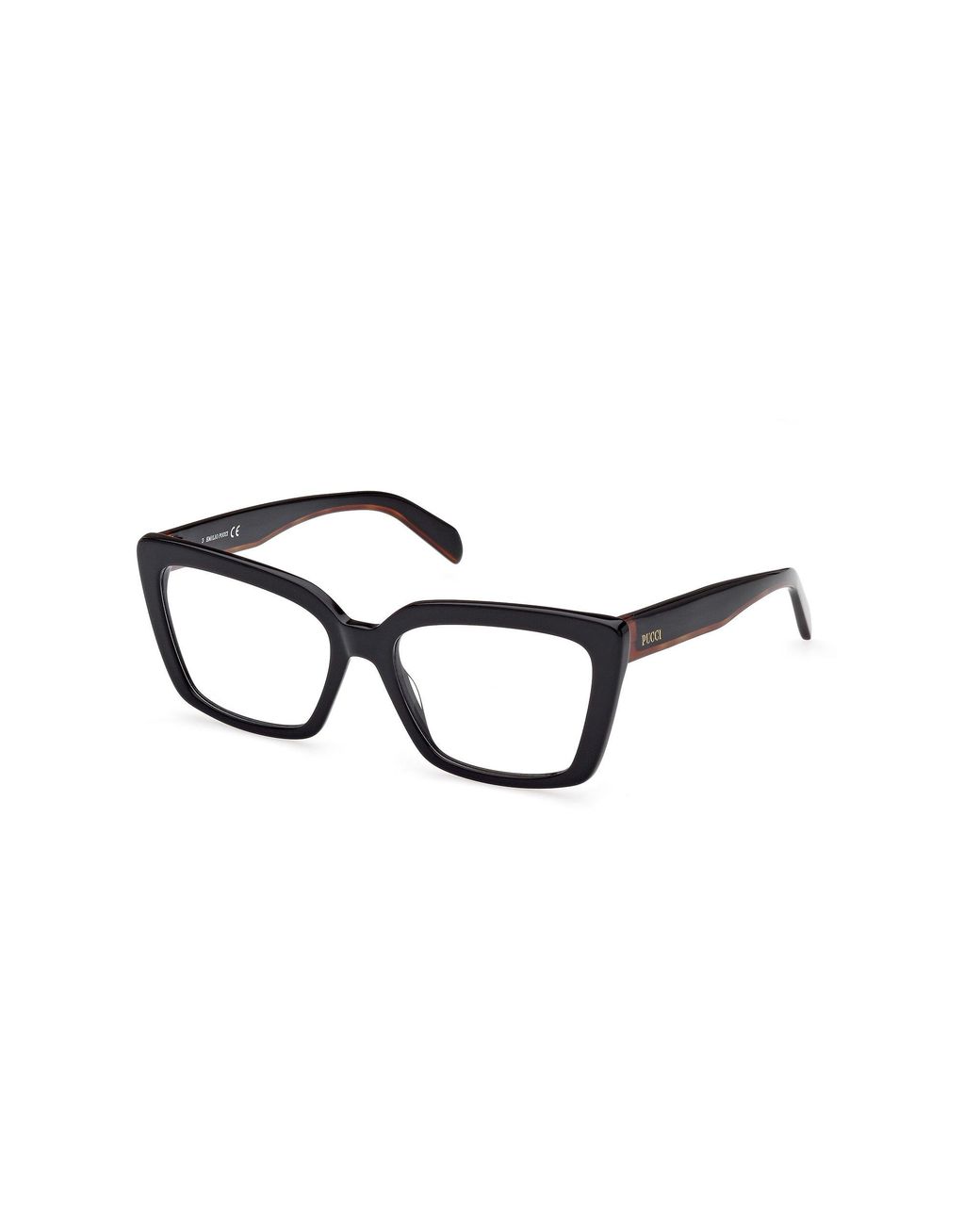 Emilio Pucci Black Ep5224 001 Optical Frames Acetate Squared Normal