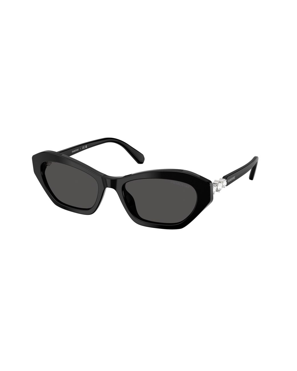 Swarovski Black Sk6048 103887 Sunglasses Acetate Cat Eye Normal