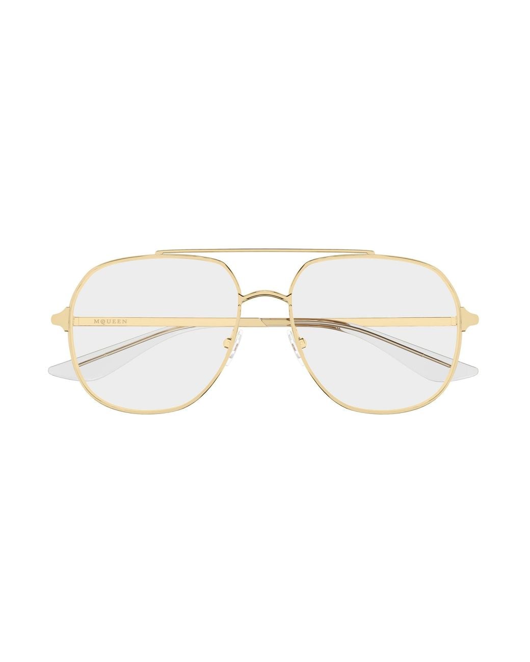 McQueen Black Am0591O 002 Montature Da Vista Metallo Trasparente Pilot
