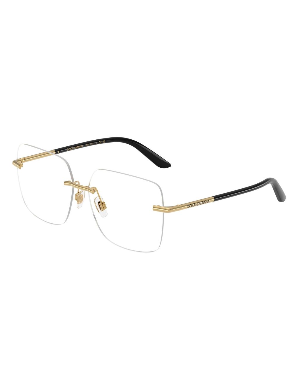 Dolce & Gabbana Black Dg1360 02 Optical Frames Metal Squared Normal
