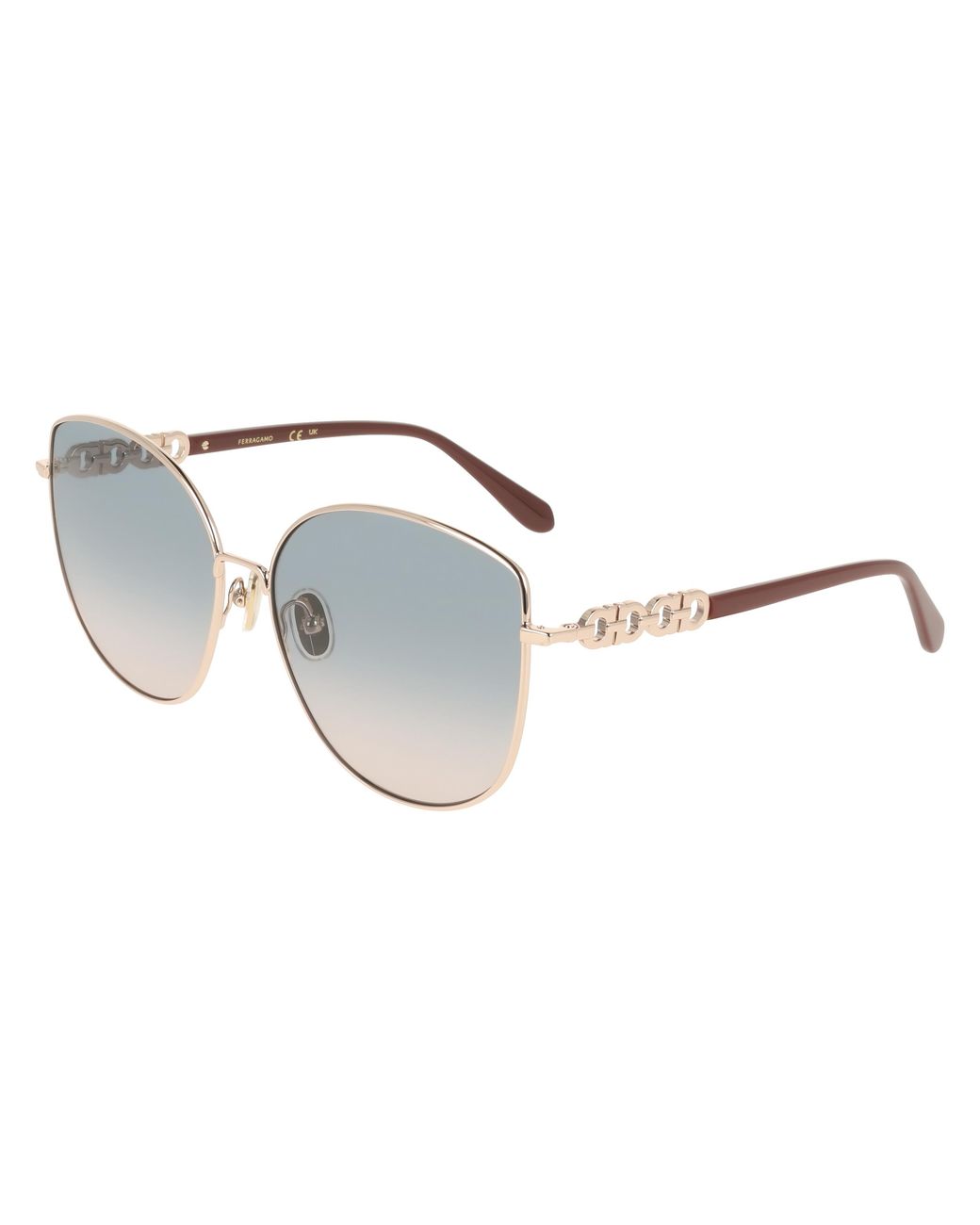 Ferragamo Black Sf339S 774 Sunglasses Metal Squared Normal