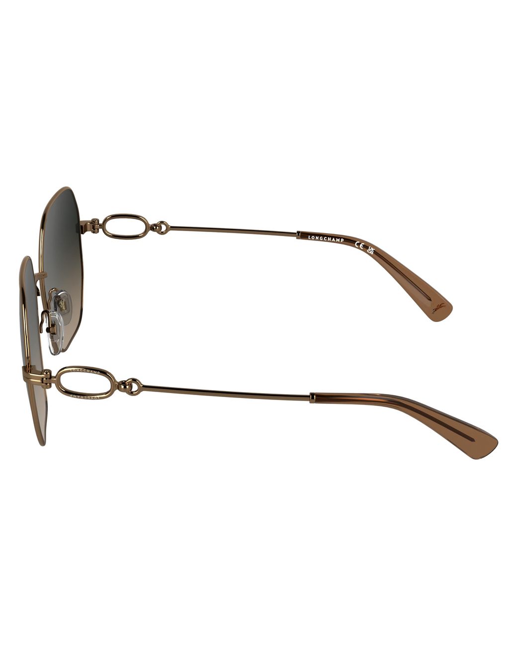 Longchamp Black Lo187S 734 Sunglasses Metal Squared Normal