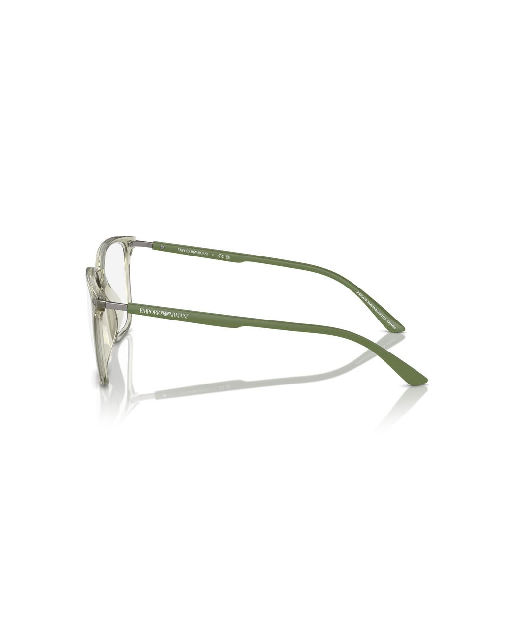 Emporio Armani Black Ea3242U 6107 Optical Frames Injected Transparent Squared Normal for men