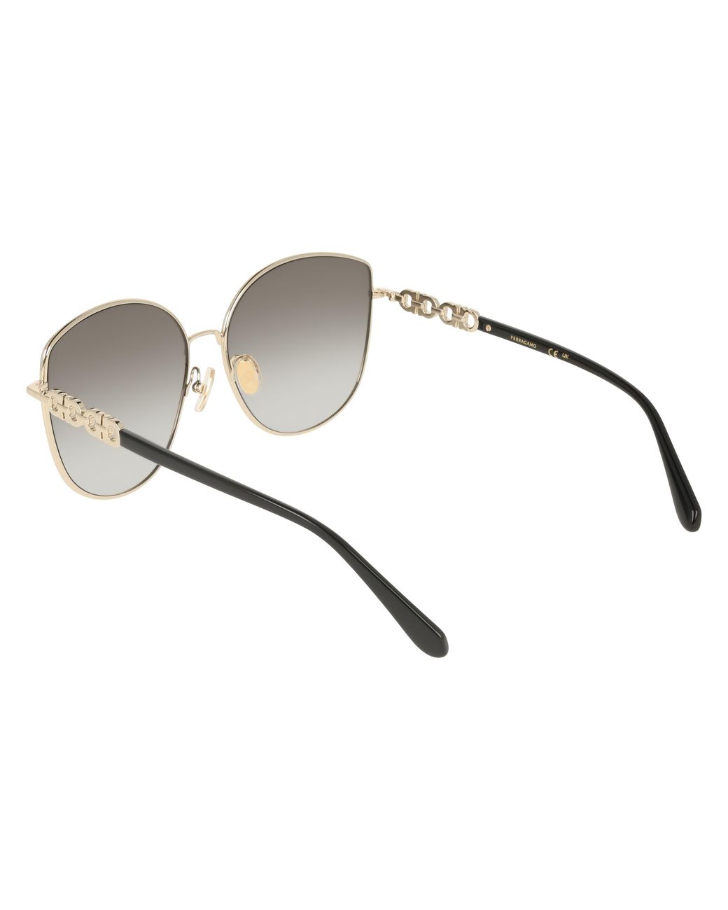 Ferragamo Black Sf339S 738 Sunglasses Metal Squared Normal
