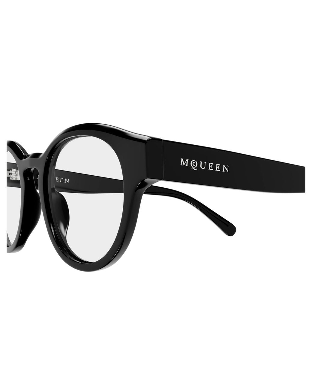 McQueen Black Am0581O 001 Montature Da Vista Acetato Trasparente Rotonda