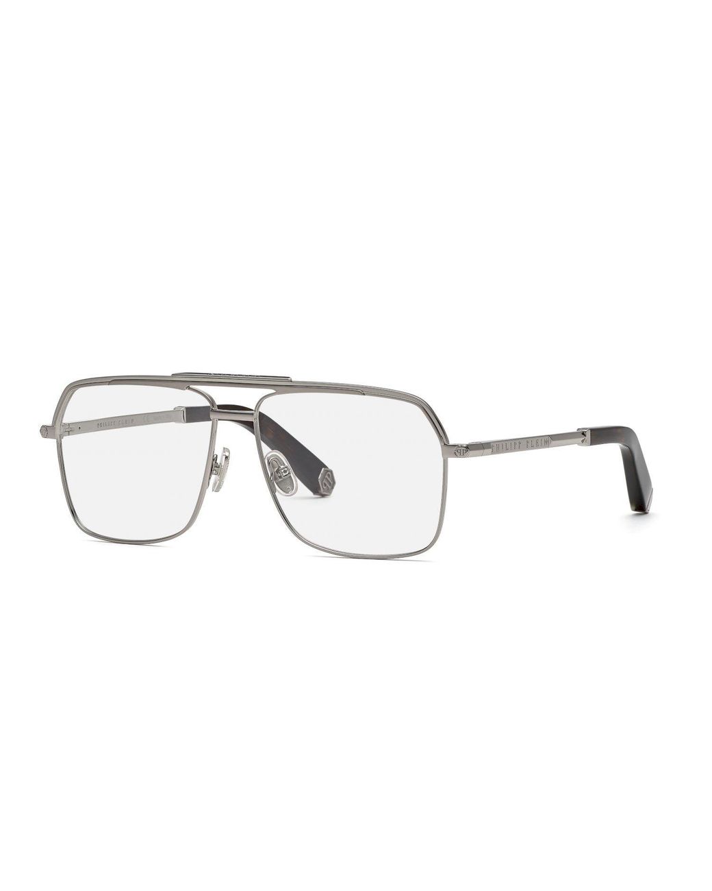 Philipp Plein Black Vpp085M Pure Plein 0 Optical Frames Metal Squared for men