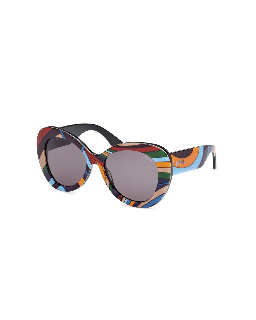 Emilio Pucci Black Ep0232 99A Sunglasses Acetate Smoke Round Normal