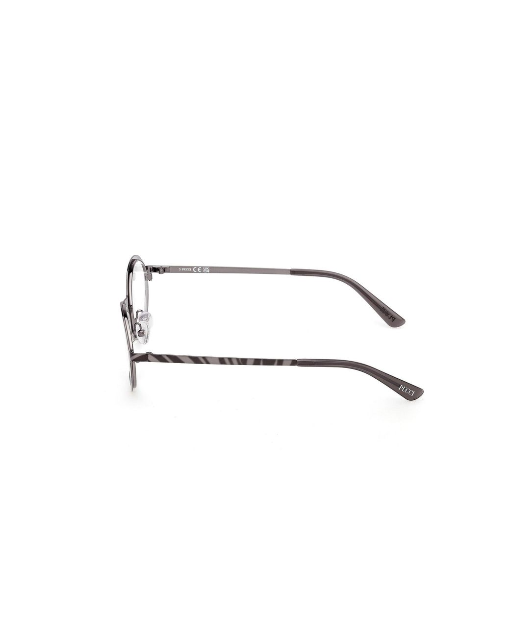 Emilio Pucci Black Ep5277 005 Optical Frames Metal Round Normal