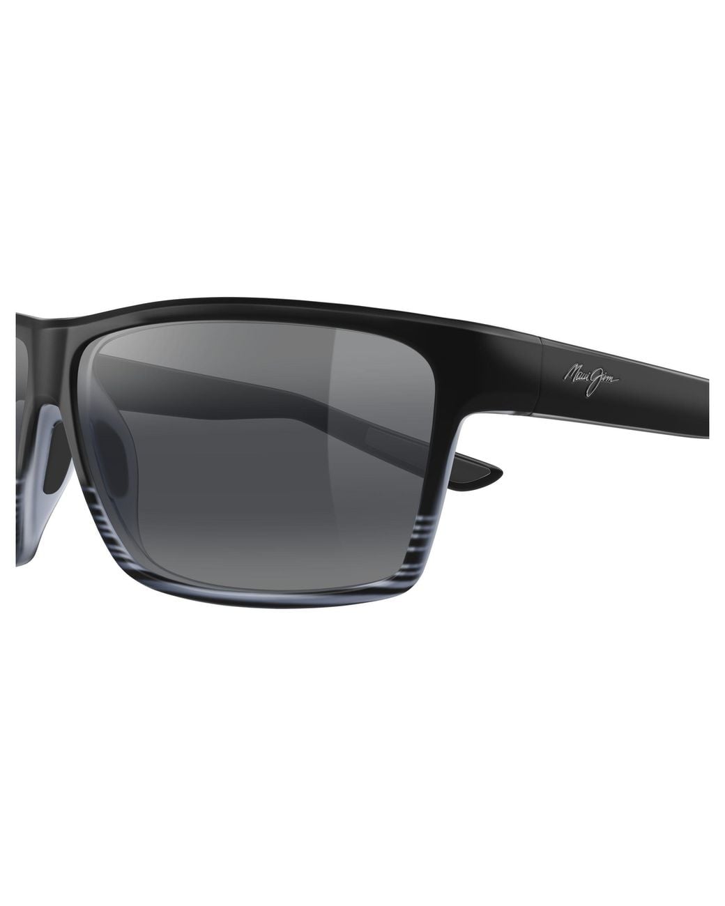 Maui Jim Black Mj0839S 001 Occhiali Da Sole Iniettato Grigio Squadrata