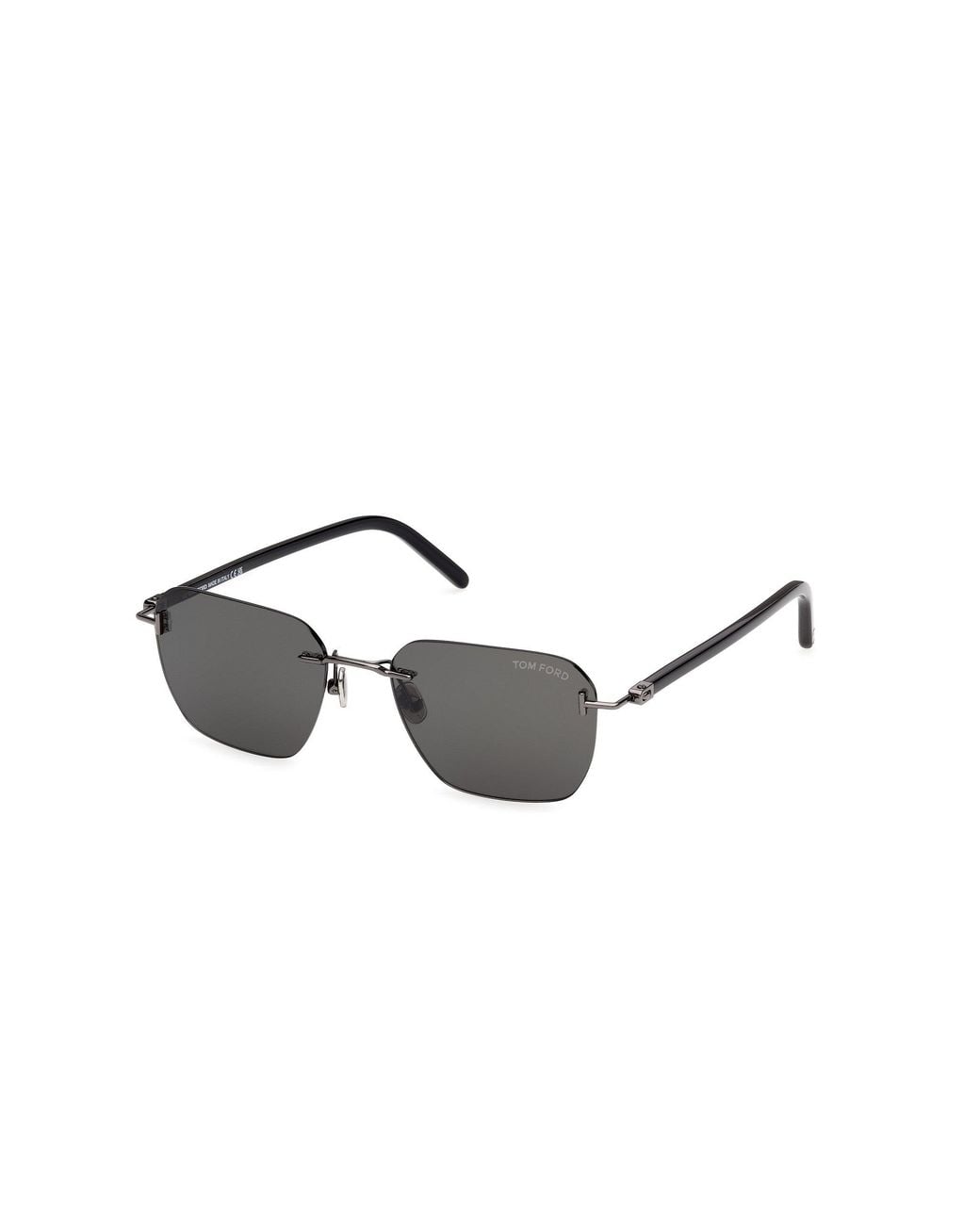 Tom Ford Black Ft1433 Carson-02 12A Sunglasses Metal Smoke Squared Normal for men