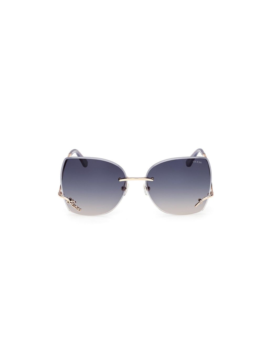 Guess Black Gu00269 28B Sunglasses Metal Smoke Squared Normal
