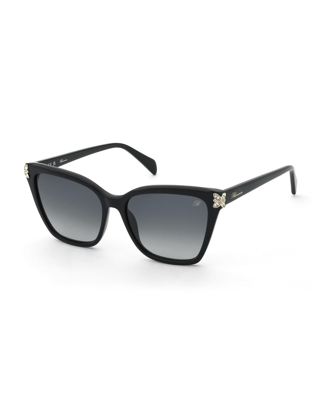 Blumarine Black Sbm246S 700 Sunglasses Acetate Smoke Butterfly Normal Nuanced
