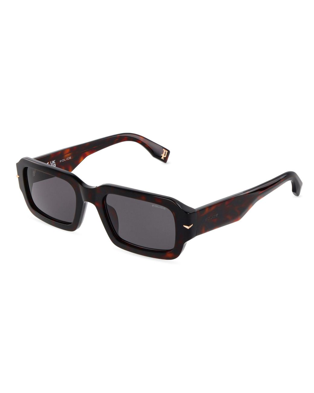 Police Black Splu72 Supernova 10 722 Sunglasses Acetate Smoke Squared Normal for men