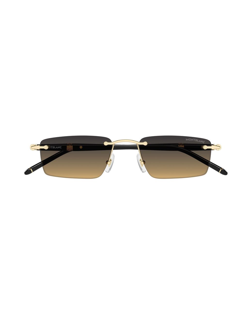 Montblanc Black Mb0484S 002 Sunglasses Metal Squared for men