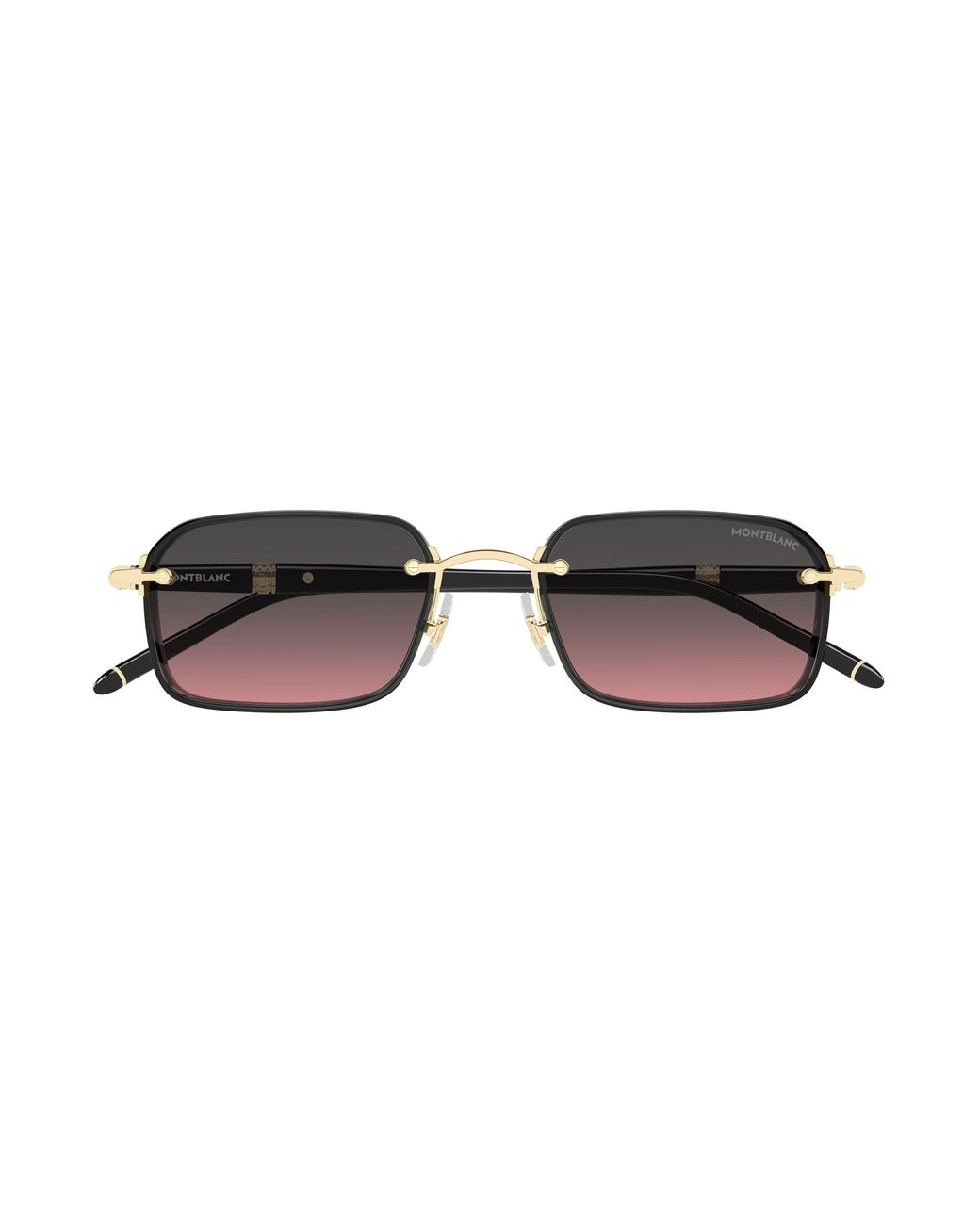 Montblanc Black Mb0483S 003 Sunglasses Metal Squared for men