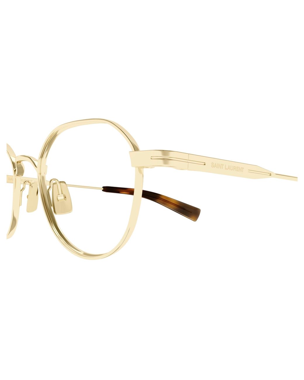 Saint Laurent Black Sl 730 003 Optical Frames Metal Transparent Round for men