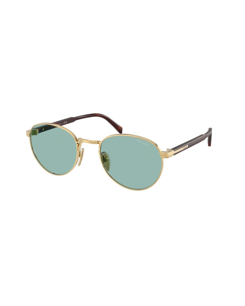 Prada Black Pr B51S 5Ak40K Sunglasses Metal Round Normal for men
