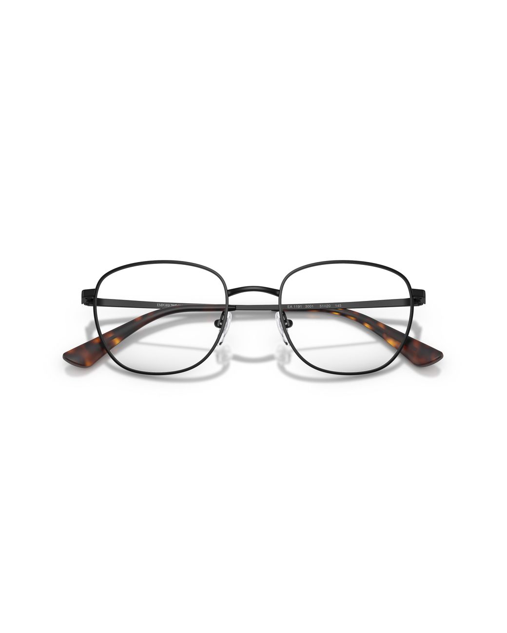 Emporio Armani Black Ea1191 3001 Optical Frames Metal Transparent Round Normal for men