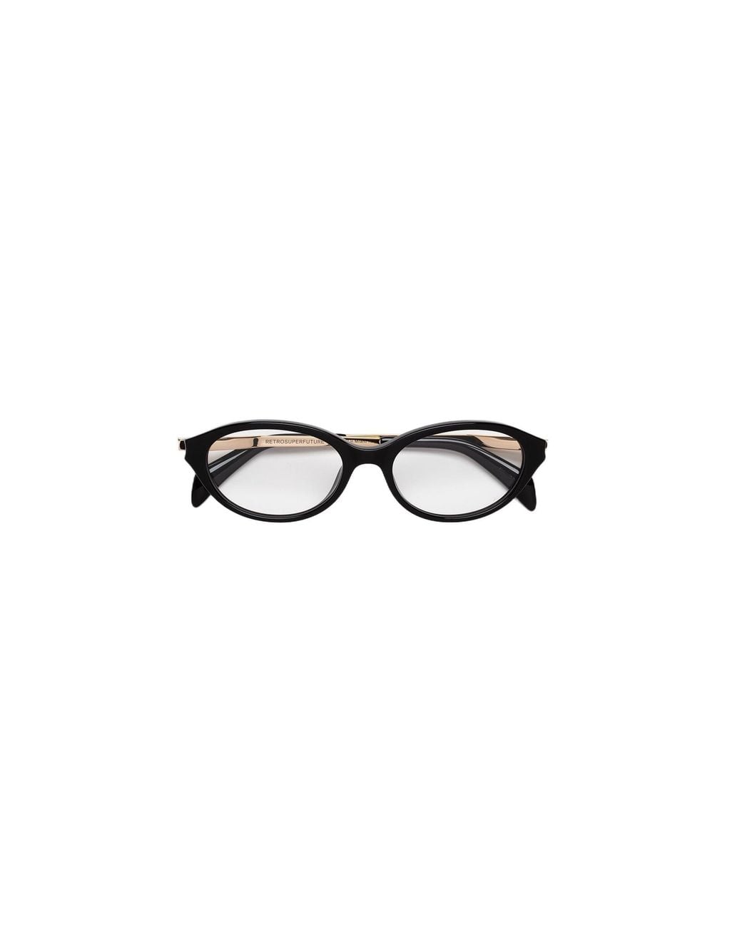 Retrosuperfuture Black 6Yw Numero 155 Nero & Oro Optical Frames Acetate Round