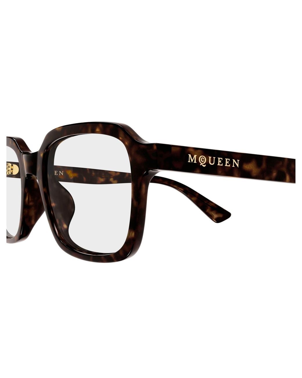 McQueen Black Am0572O 002 Montature Da Vista Acetato Trasparente Squadrata
