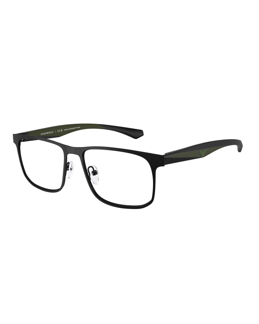 Emporio Armani Black Ea1163 3390 Optical Frames Metal Squared Normal for men