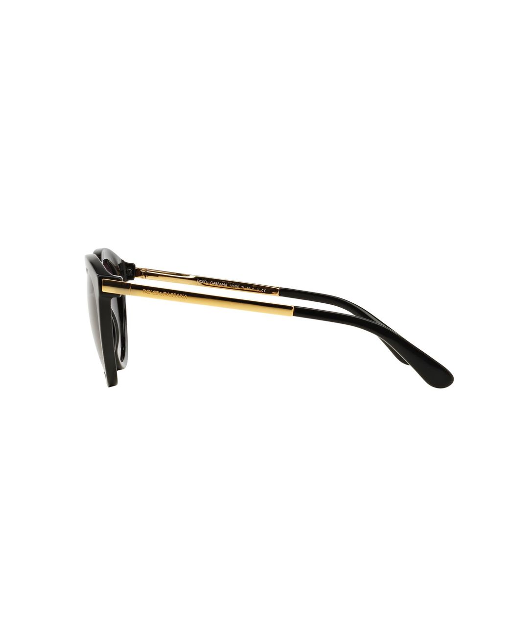 Dolce & Gabbana Black Dg4268 501/8G Sunglasses Acetate Round Normal Shaded