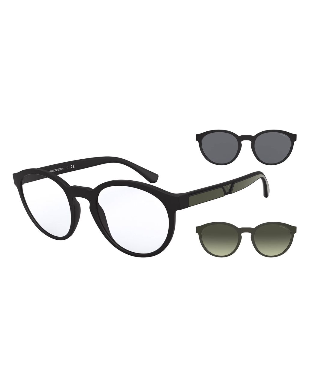 Emporio Armani Black Ea4152 50421W Sunglasses Injected Transparent Pantos Normal for men