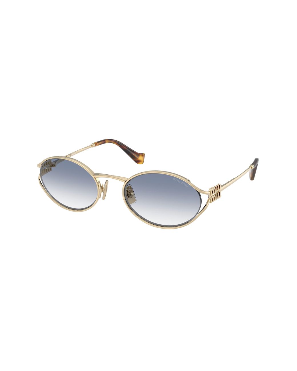 Miu Miu Black Mu 52Ys Zvn80O Sunglasses Metal Round Normal Nuanced