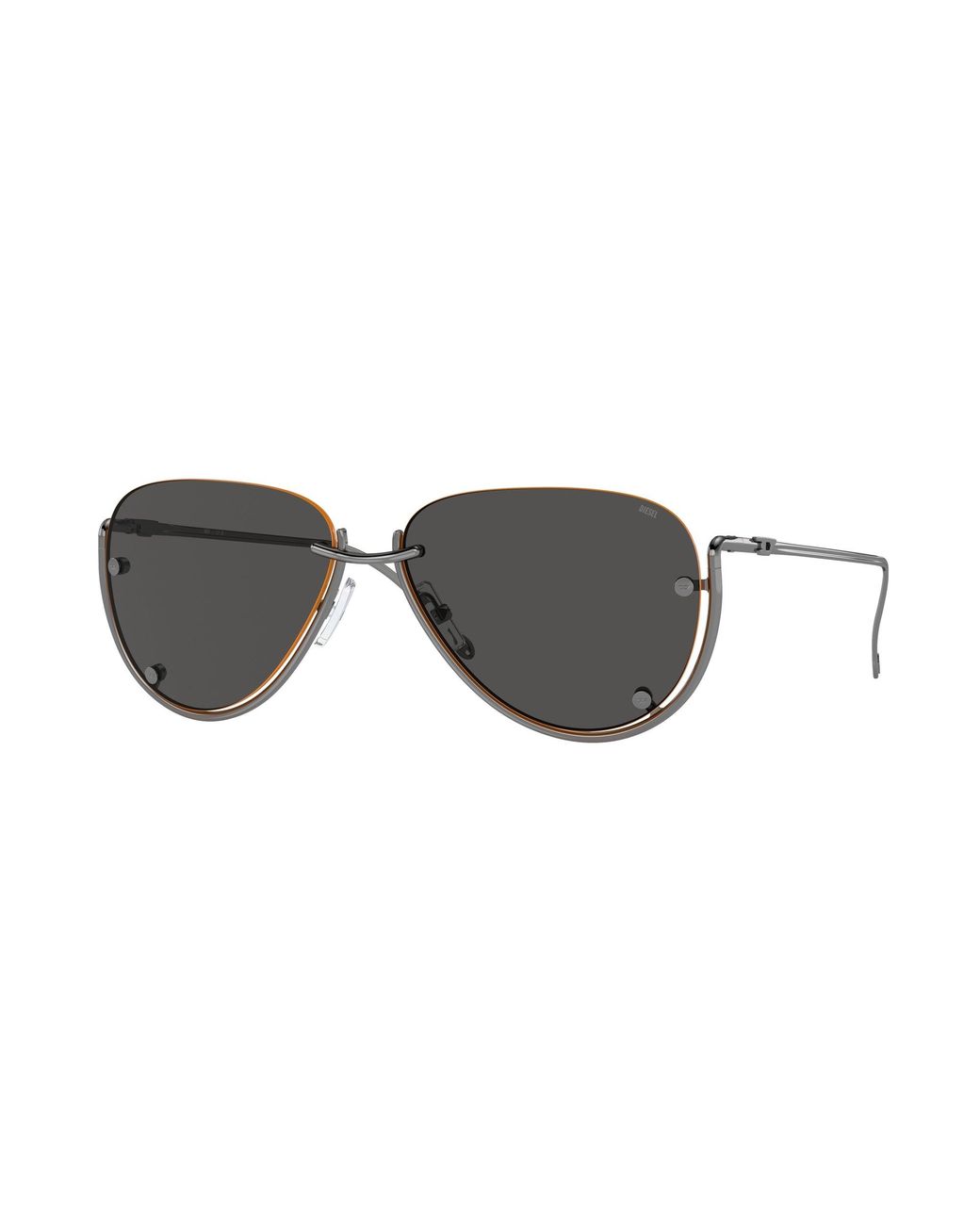 DIESEL Black Dl1003 104/87 Sunglasses Metal Pilot Normal