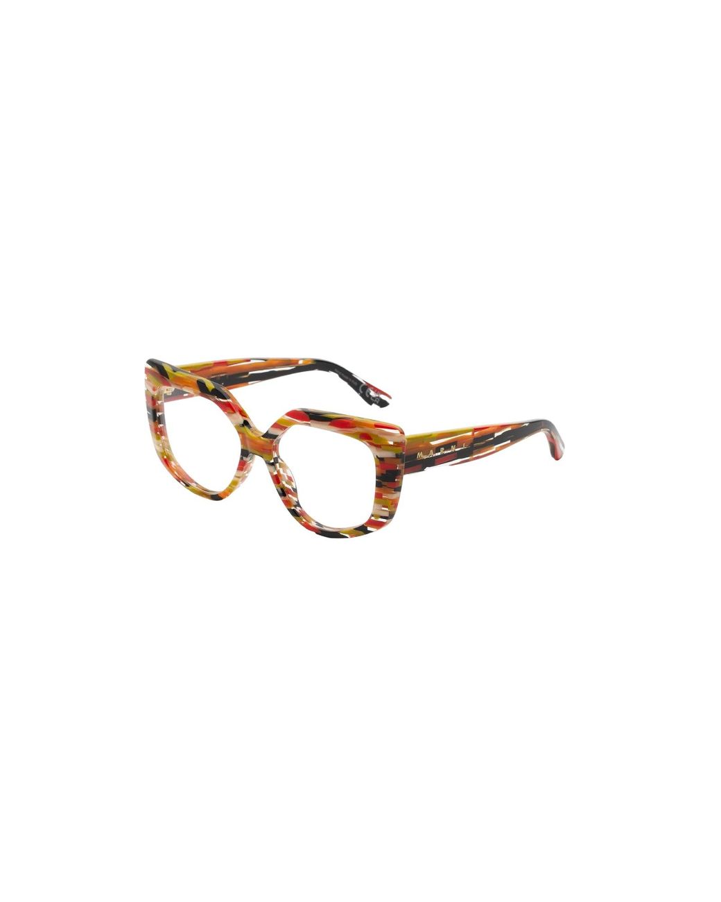 Marni Black 7Vw Zvier Stripes Optical Frames Acetate Geometric