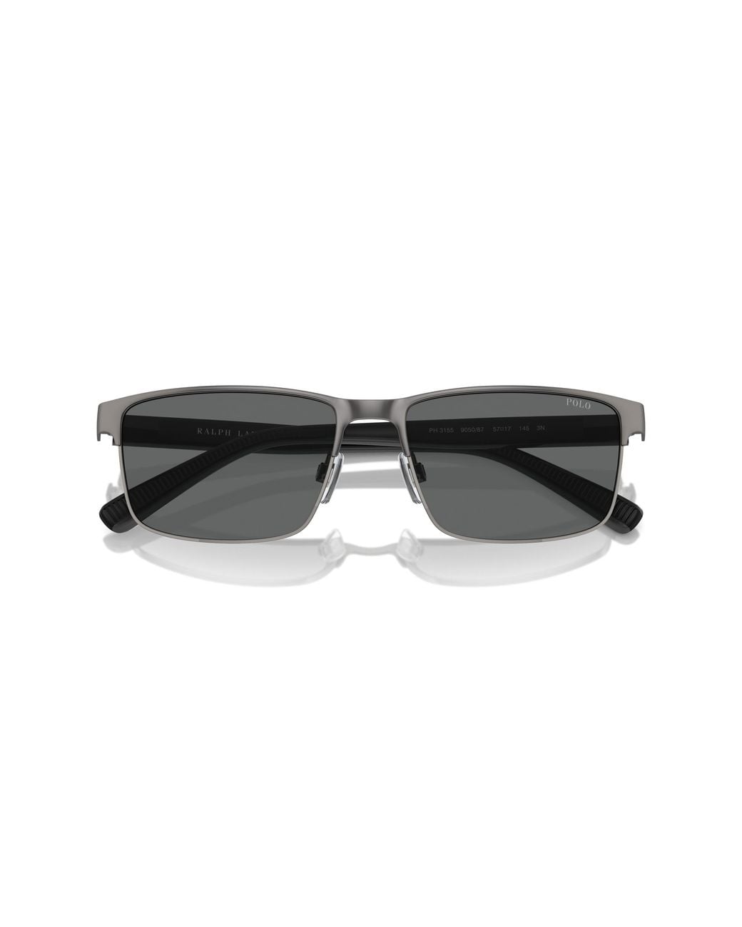 Polo Ralph Lauren Black Ph3155 905087 Sunglasses Metal Squared Normal for men