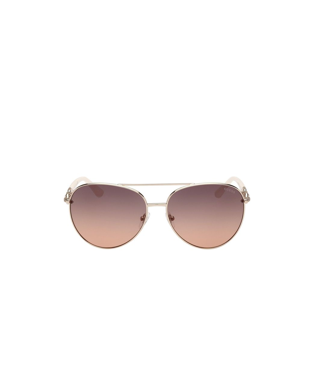 Guess Black Gu00158 32B Sunglasses Metal Smoke Pilot Normal
