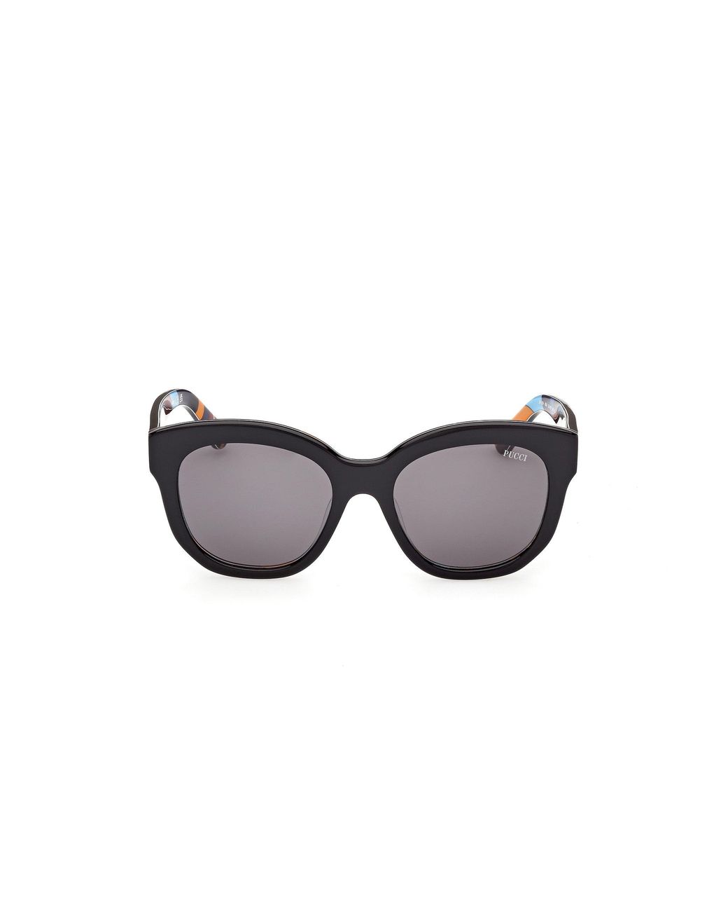 Emilio Pucci Black Ep0254 05A Sunglasses Acetate Smoke Geometric Normal