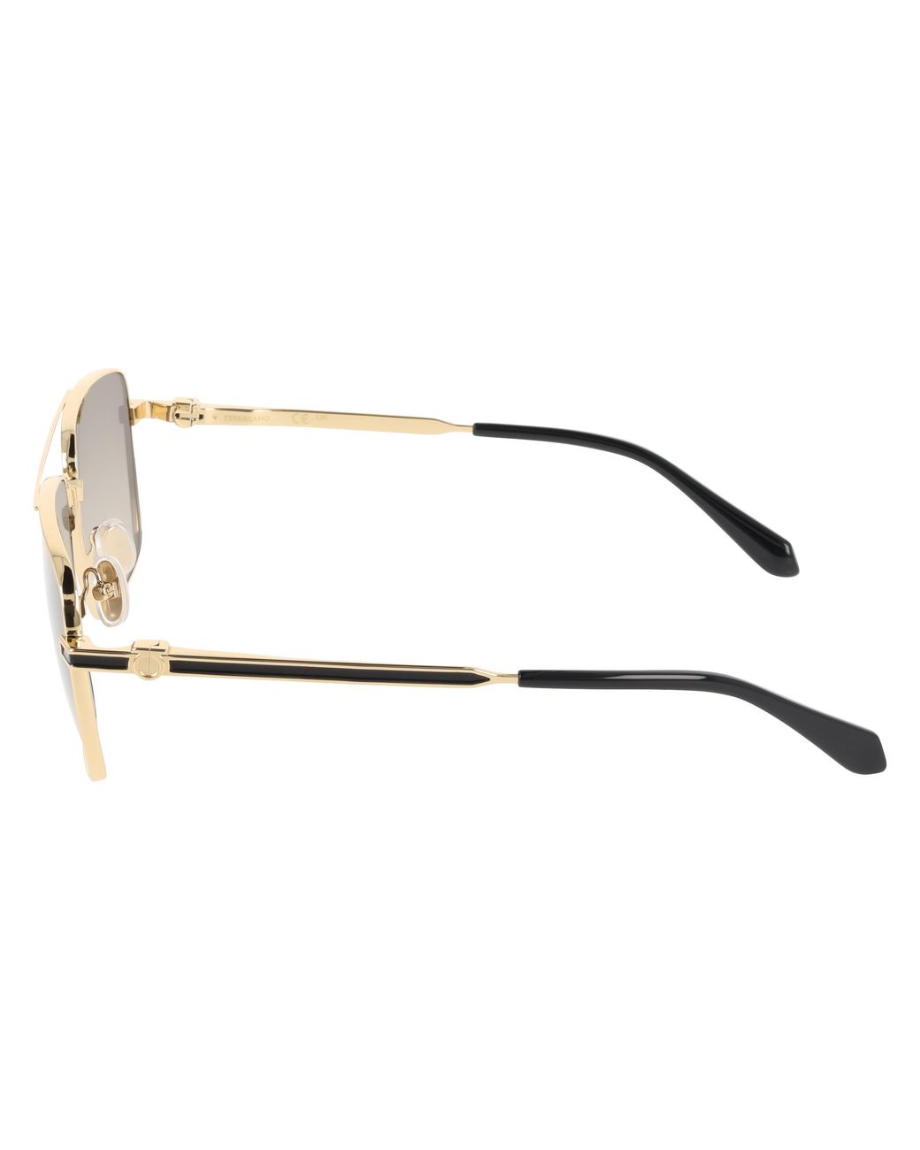 Ferragamo Black Sf329Slbi 710 Sunglasses Metal Squared Normal for men