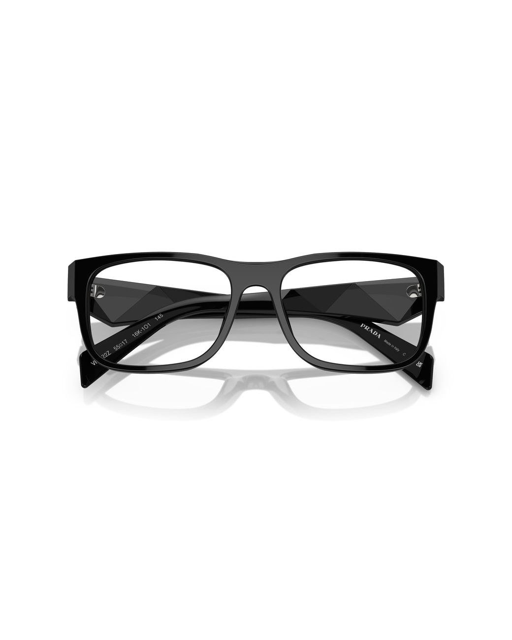 Prada Black Pr 22Zv 16K1O1 Optical Frames Acetate Transparent Pillow Normal for men